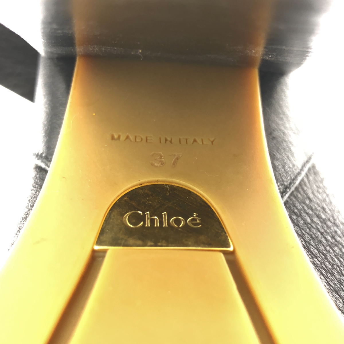 Chloe / クロエ レザー リボン ウッドヒール パンプス