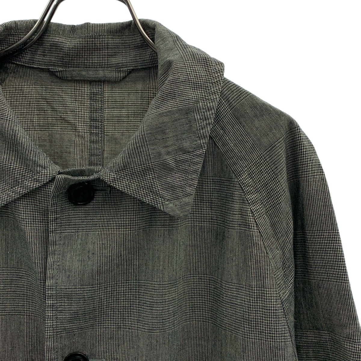 CONFECT / コンフェクト コットン リネン グレンチェック ステンカラーコート