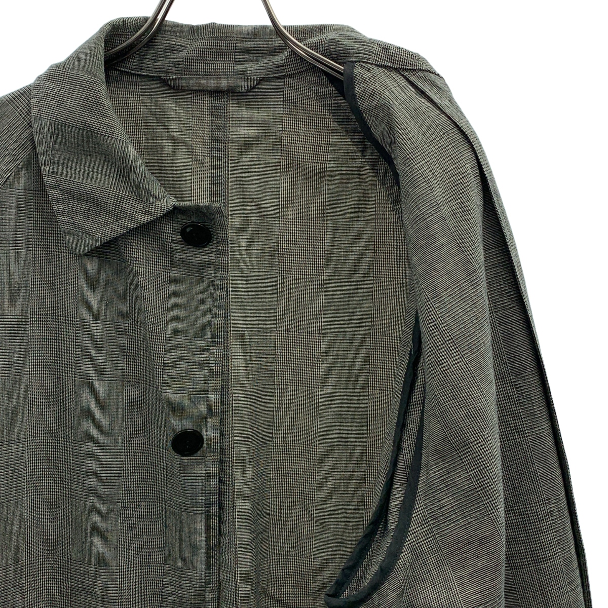 CONFECT / コンフェクト コットン リネン グレンチェック ステンカラーコート