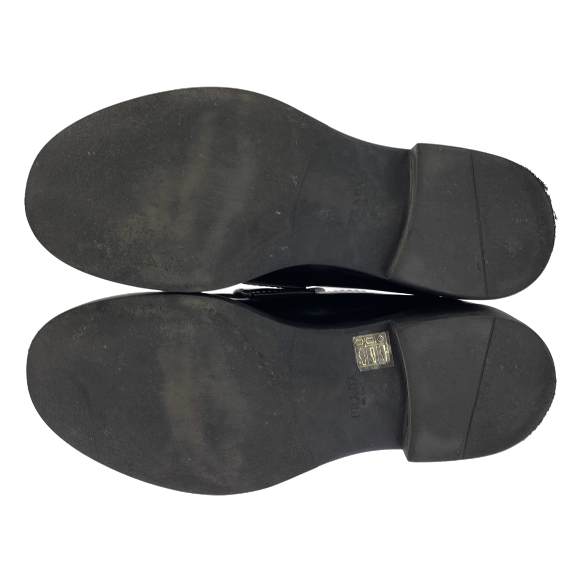 PRADA / プラダ トライアングルロゴプレート チョコレート ブラッシュドレザー ローファー