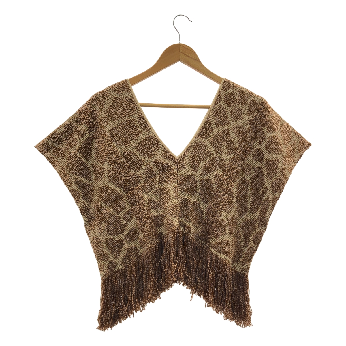 TAN / タン ジャガード フリンジ ジラフベスト