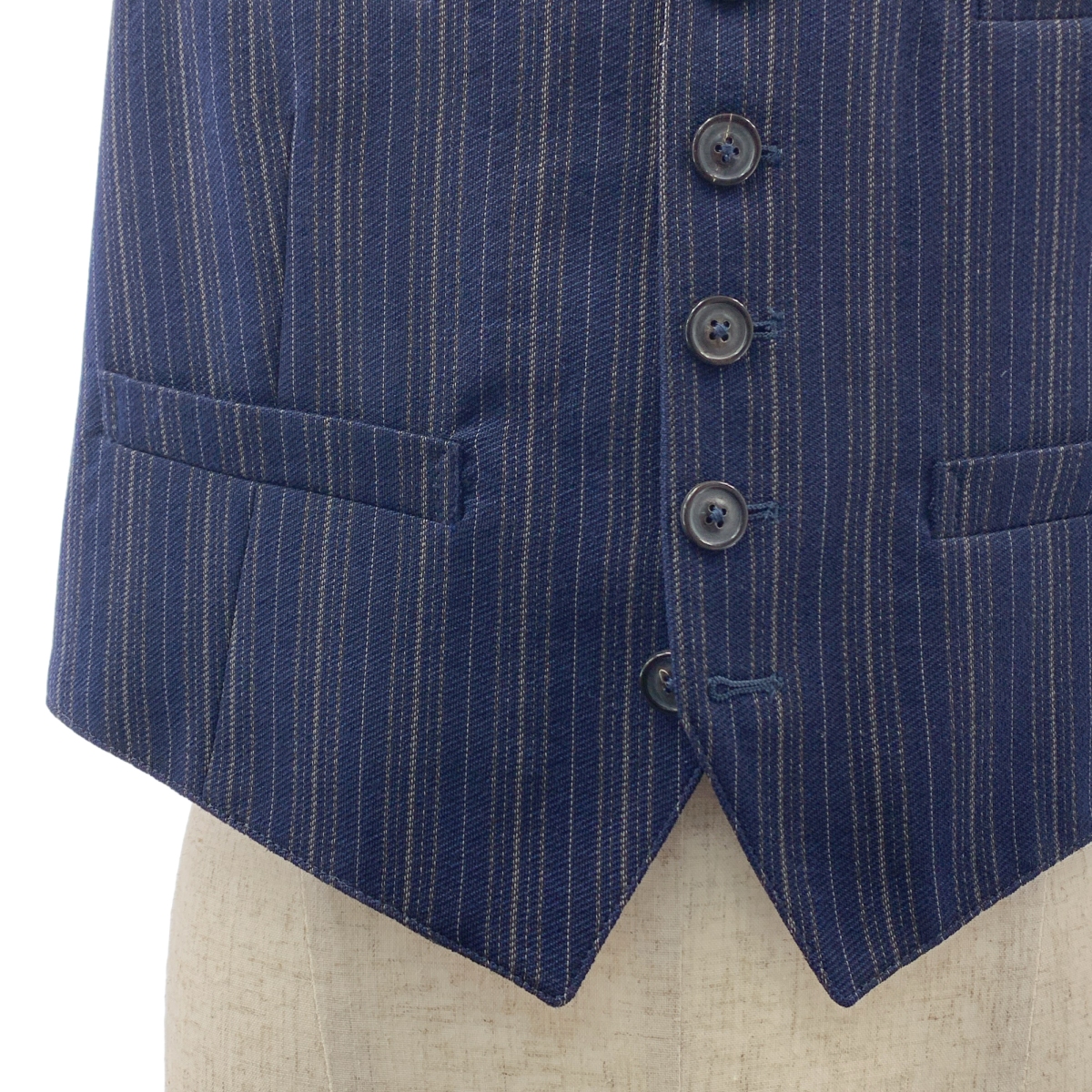 Maison Margiela / メゾンマルジェラ ストライプ ジレ ベスト / 総裏地