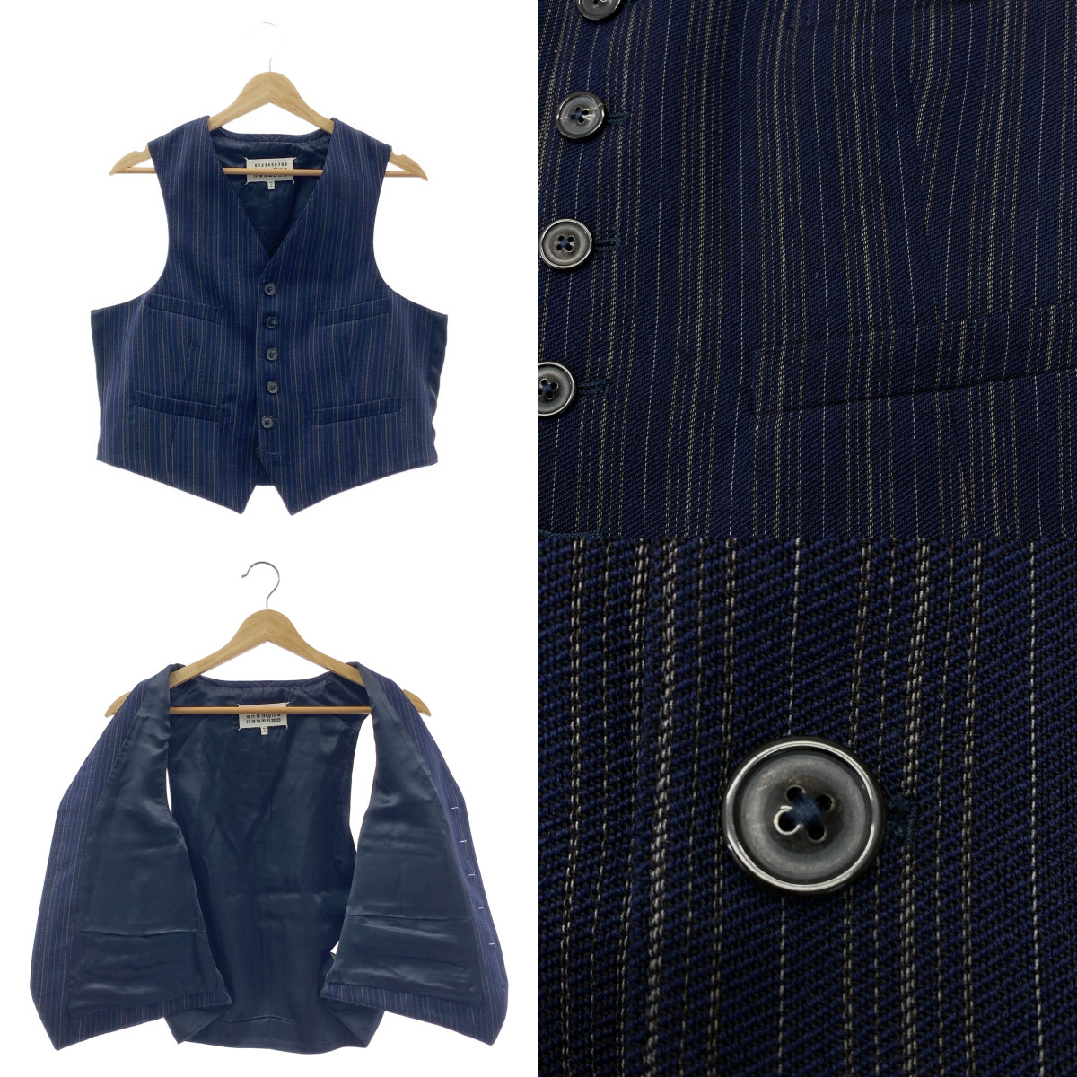 Maison Margiela / メゾンマルジェラ ストライプ ジレ ベスト / 総裏地