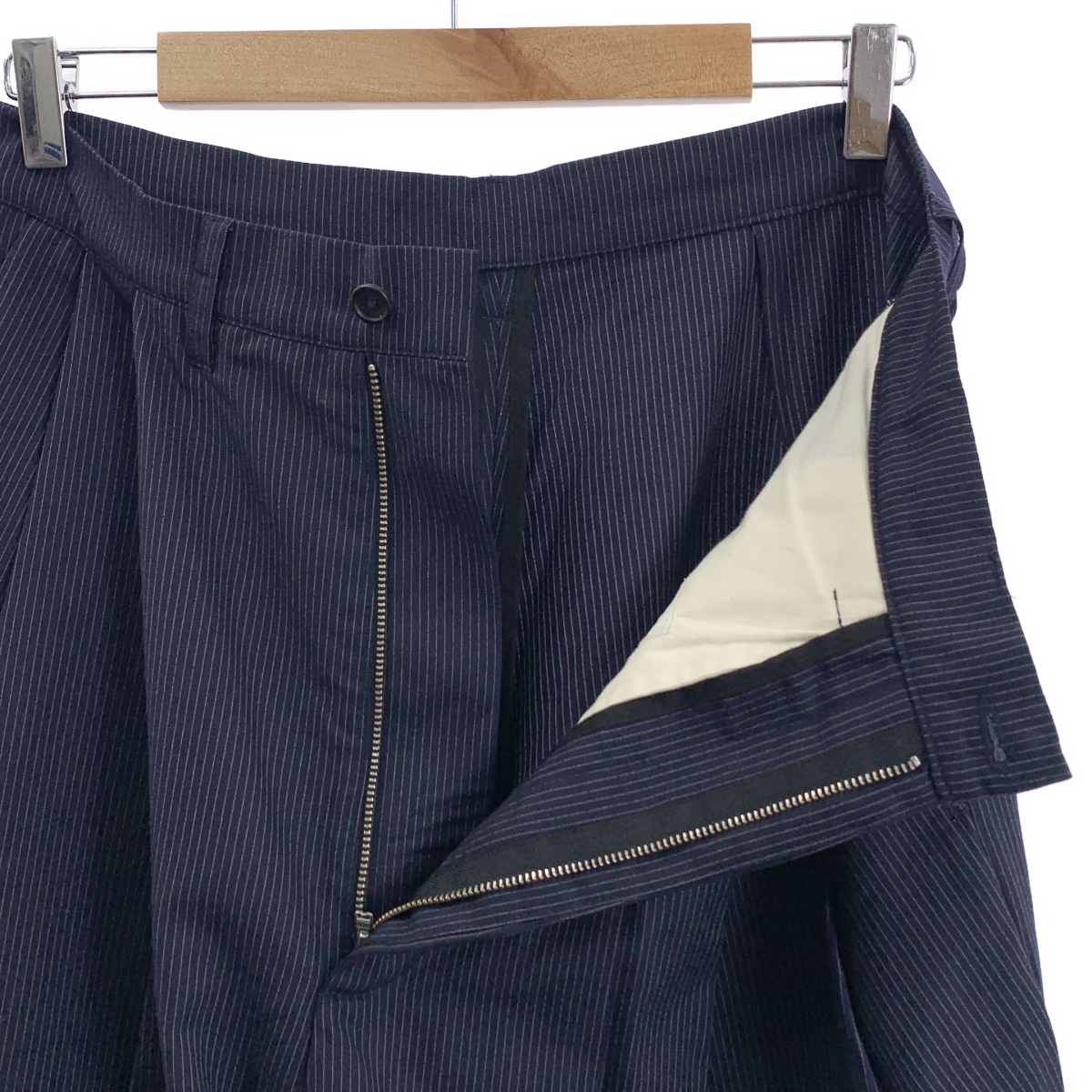 CAMIEL FORTGENS / カミエルフォートへンス suit pants ウール ストライプ 2タック スラックス