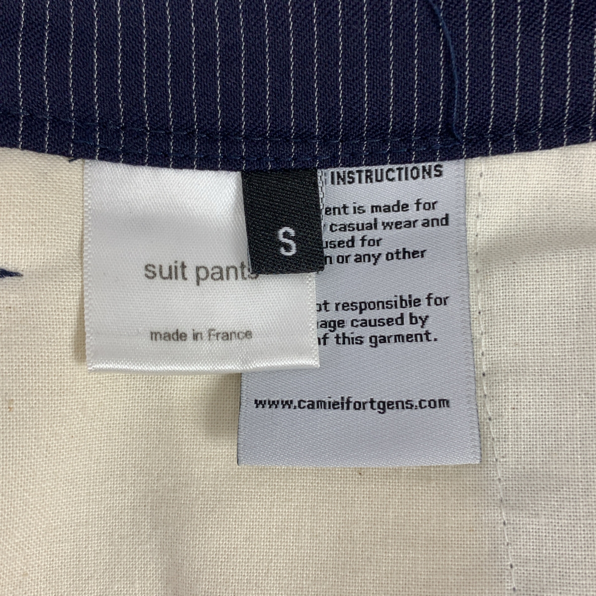 CAMIEL FORTGENS / カミエルフォートへンス suit pants ウール ストライプ 2タック スラックス