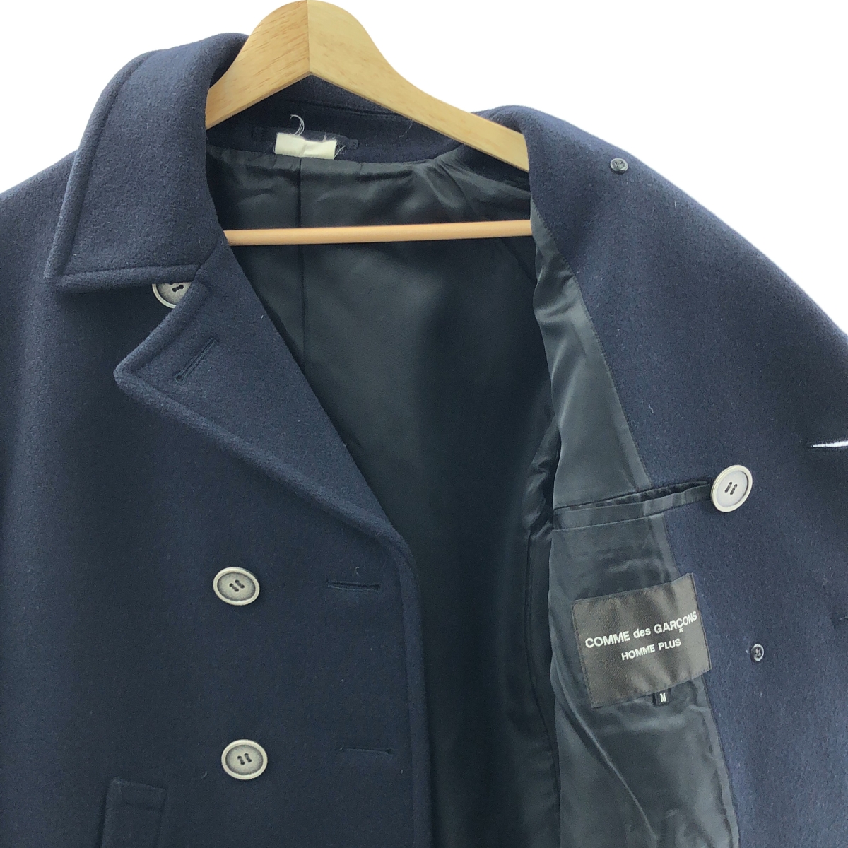 COMME des GARCONS HOMME PLUS / コムデギャルソンオムプリュス ウール メタルボタン ダブルロング コート / 総裏地