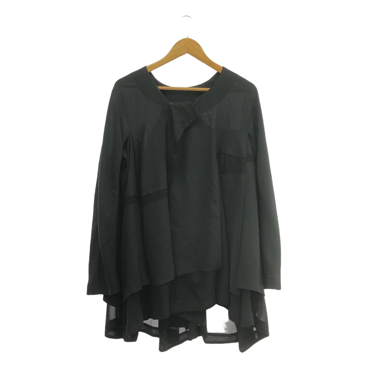 COMME des GARCONS / コムデギャルソン ポリエステル 変形 アシンメトリー レイヤード ノーカラー オーバージャケット