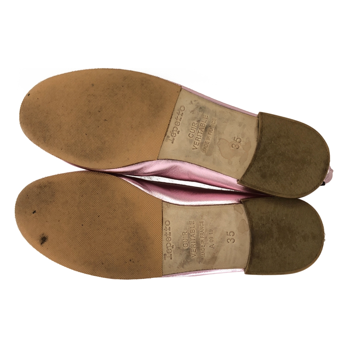 repetto / レペット レザー リボン フラット バレエシューズ