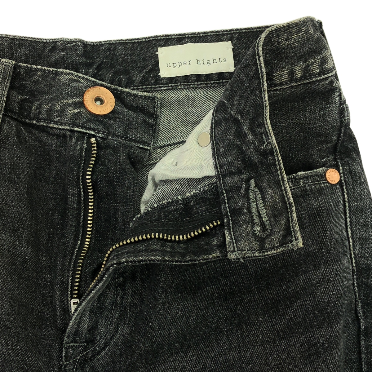 upper hights / アッパーハイツ THE MINE / ダメージ加工 ブラックデニムパンツ