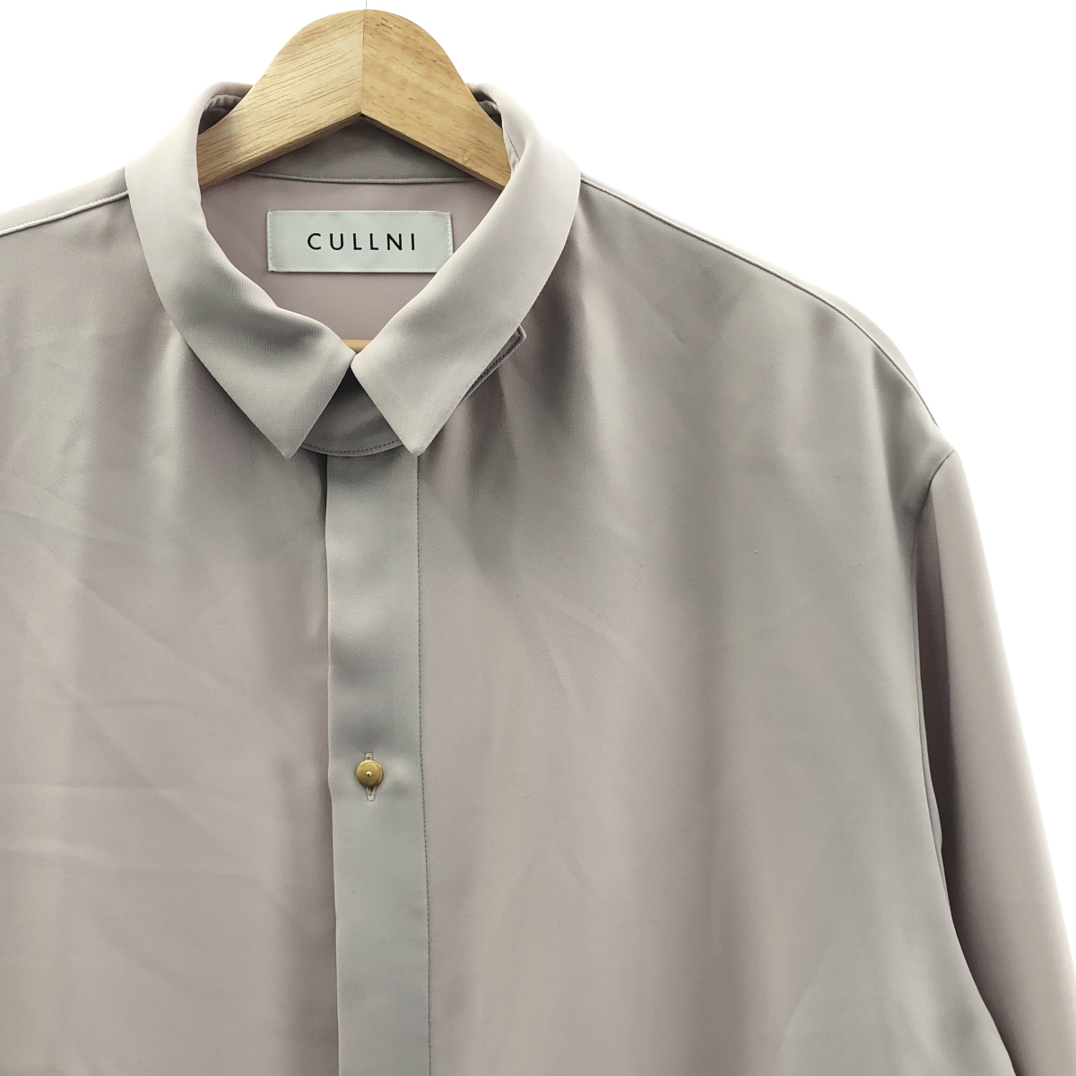 CULLNI / クルニ Double Satin Chin Tab Shirt ダブルサテン チンタブ シャツ