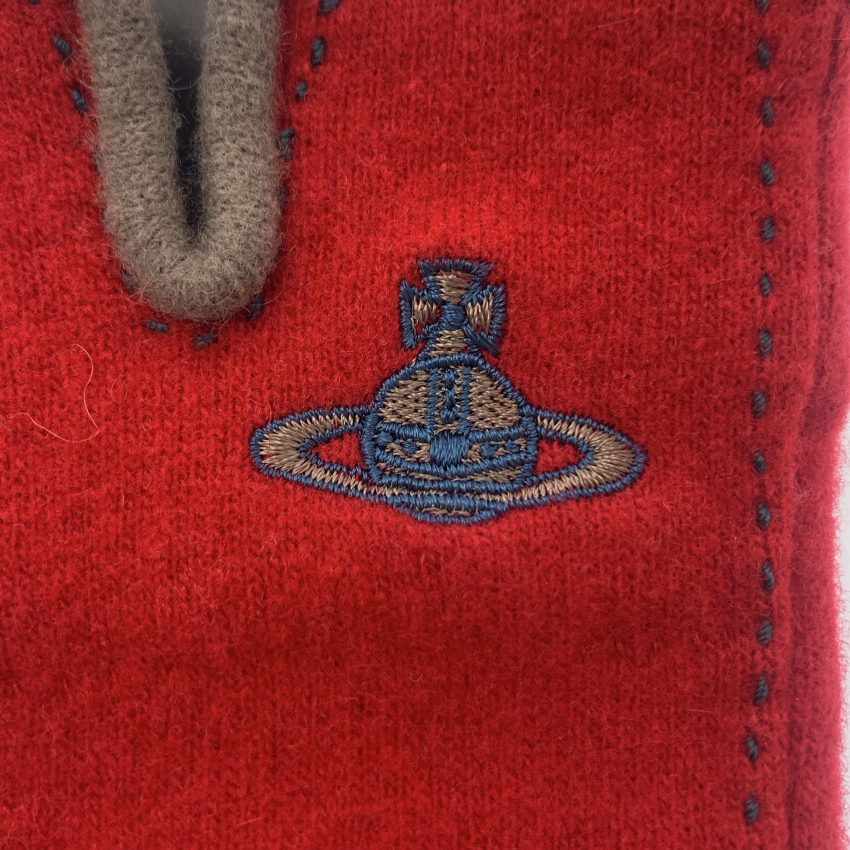 Vivienne Westwood / ヴィヴィアンウエストウッド ウール オーブ エンブロイダリー パタゴニアエコウール スリットグローブ 手袋