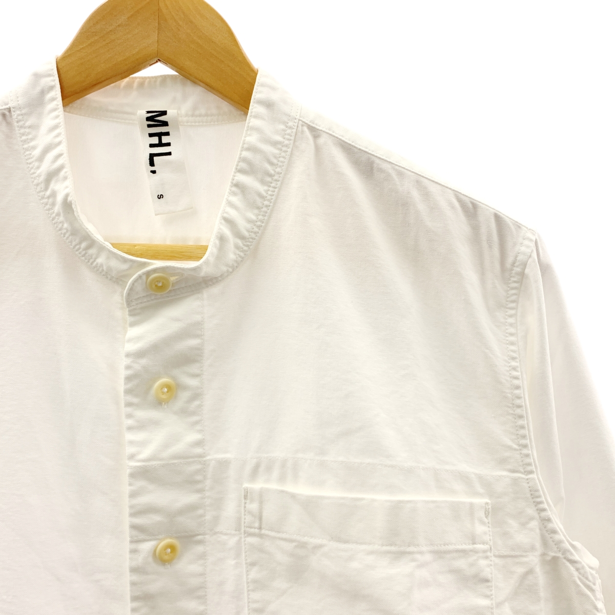 MHL. / エムエイチエルマーガレットハウエル コットン バンドカラー シャツ