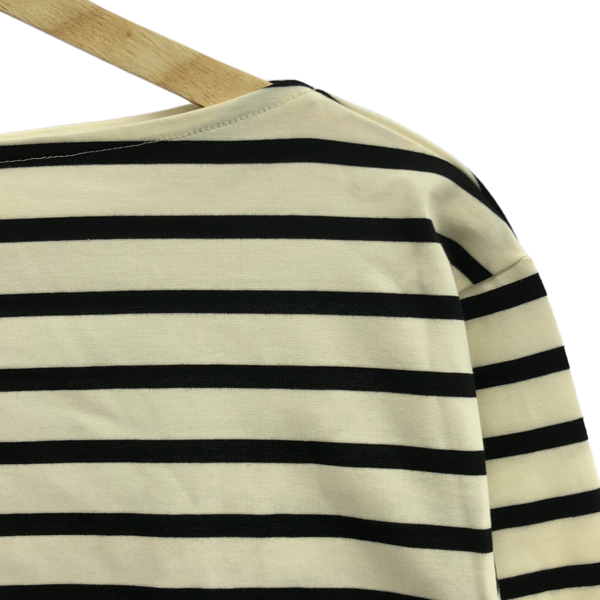 Yarmo / ヤーモ コットン ボーダー ボートネック バスク カットソー