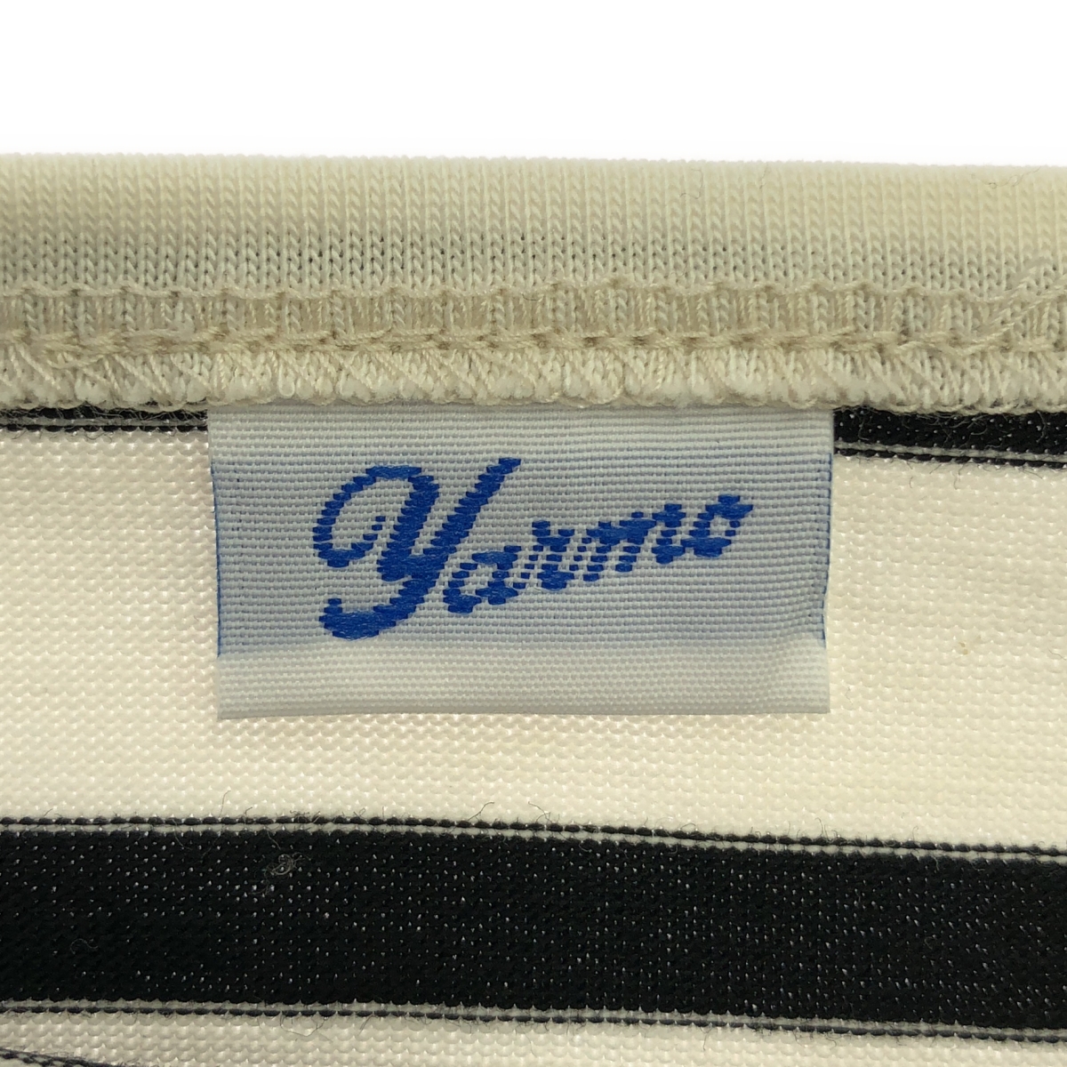 Yarmo / ヤーモ コットン ボーダー ボートネック バスク カットソー