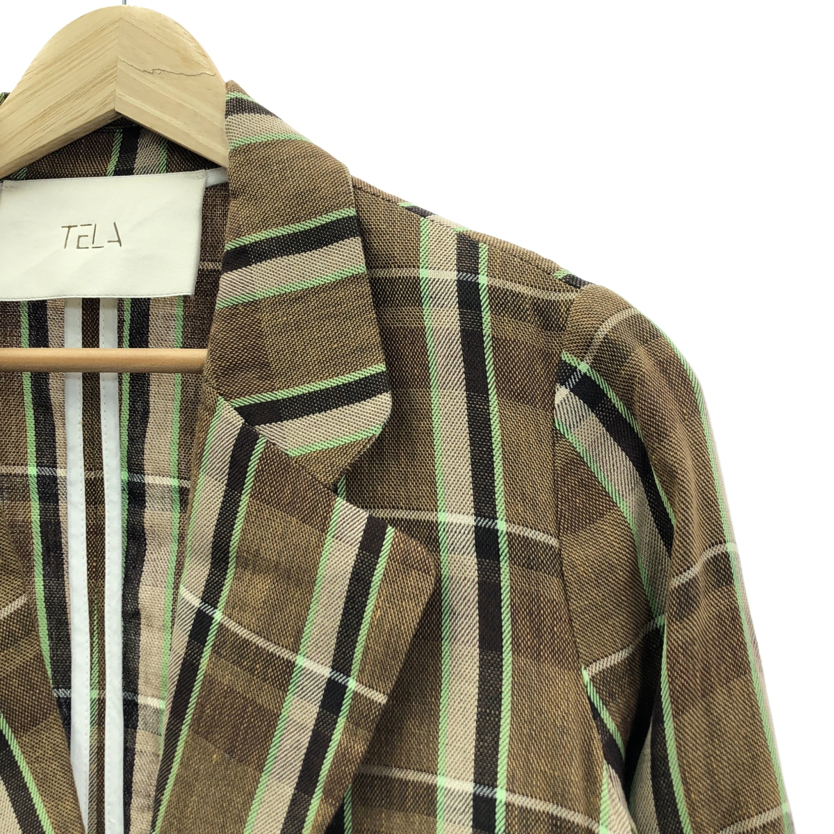 TELA / テラ セットアップ / チェック リネン コットン テーラードジャケット パンツ