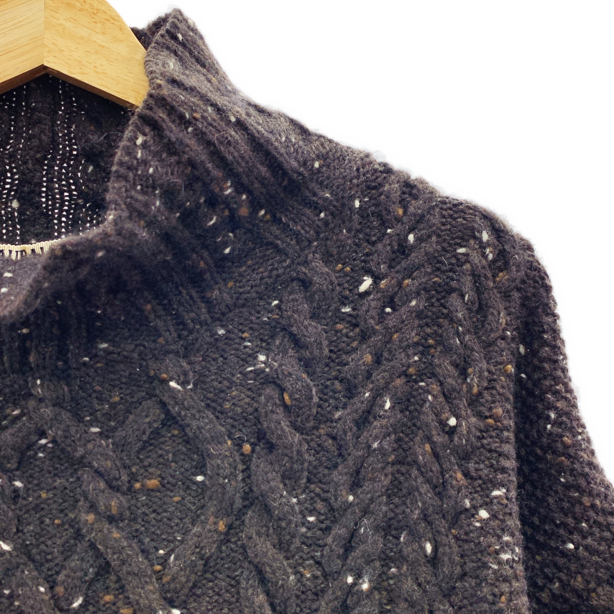 AURALEE / オーラリー Wool Baby Alpaca Nepped Cable Knit Turtle Neck P/O  / ウール ケーブル オーバー ニット セーター