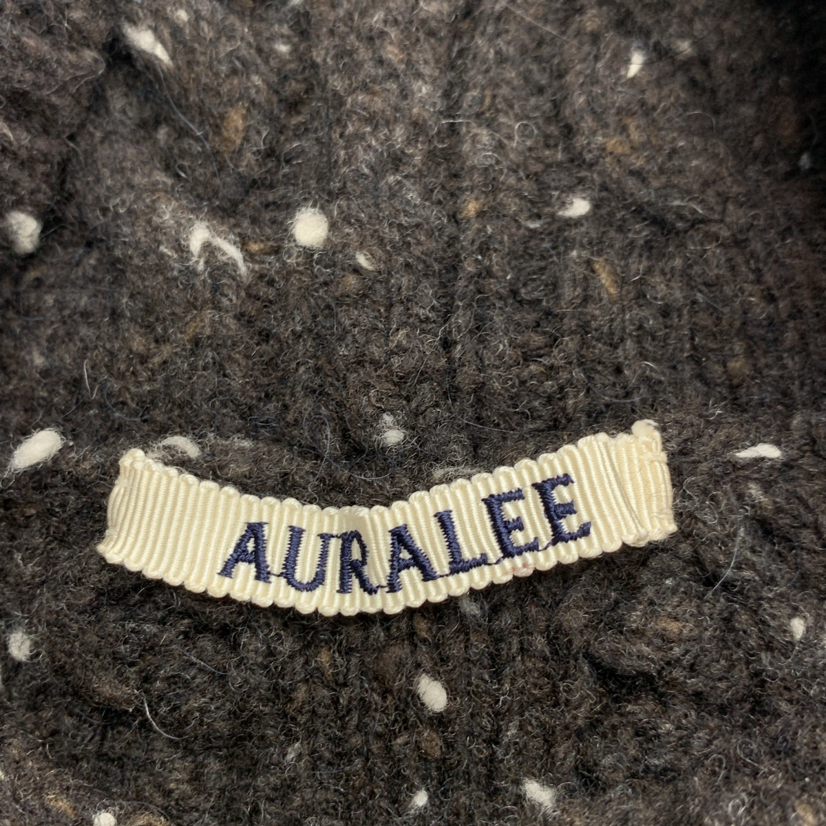 AURALEE / オーラリー Wool Baby Alpaca Nepped Cable Knit Turtle Neck P/O  / ウール ケーブル オーバー ニット セーター