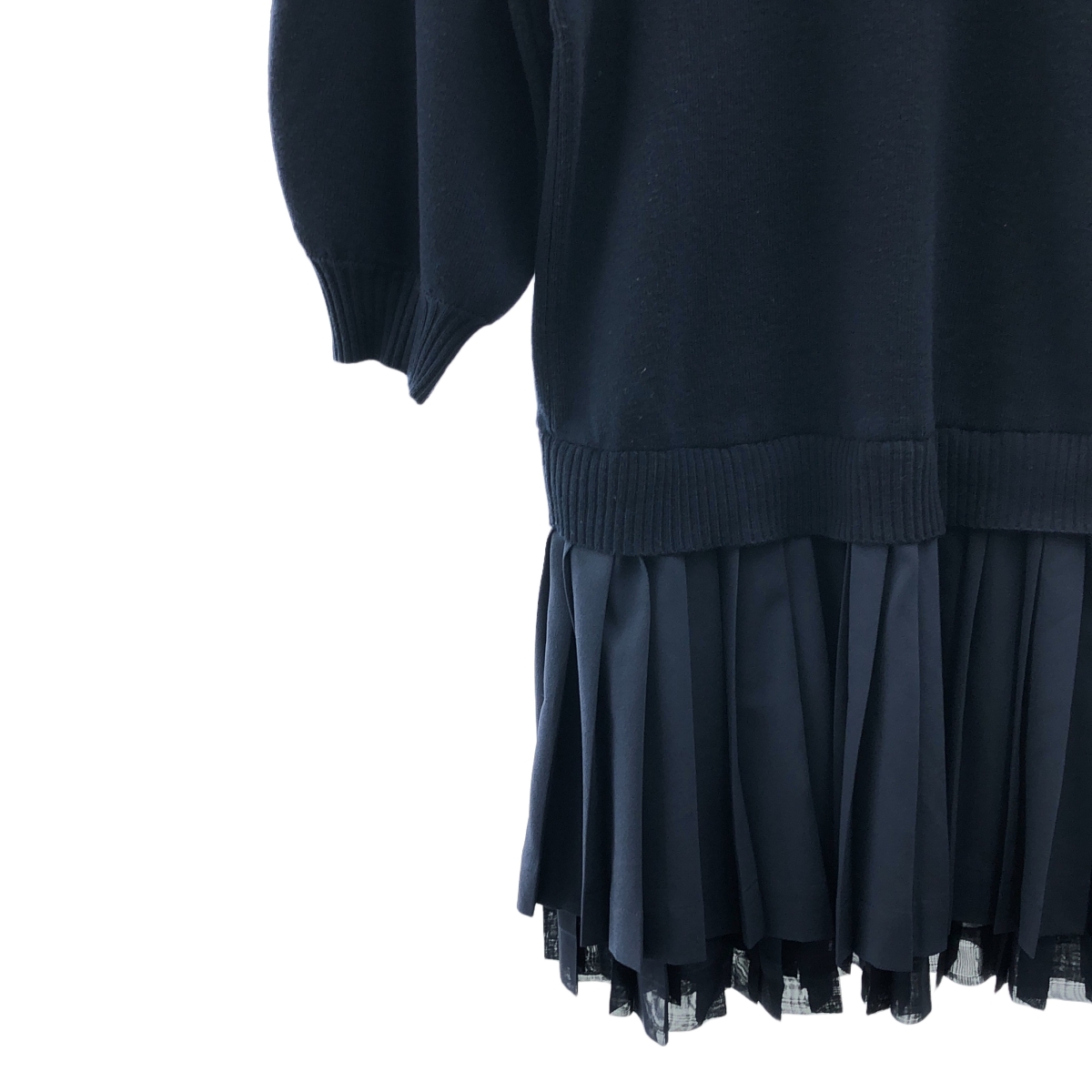 その他 ヒーチ ウール ボリュームスリーブ プリーツ ドッキング ワンピース