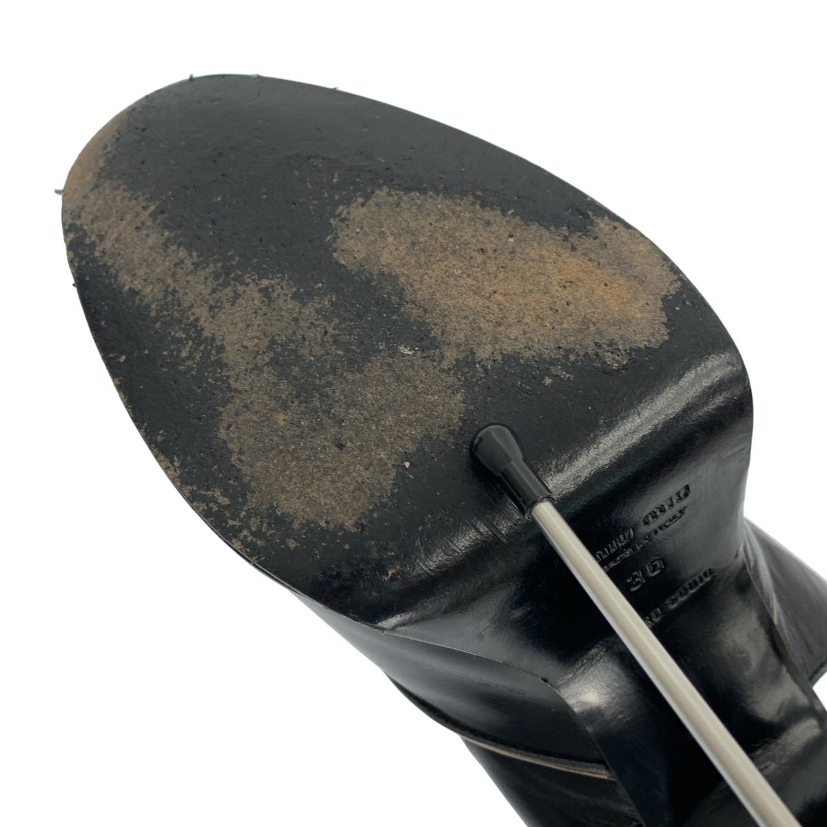 miu miu / ミュウミュウ レザー オープントゥ ヒール パンプス