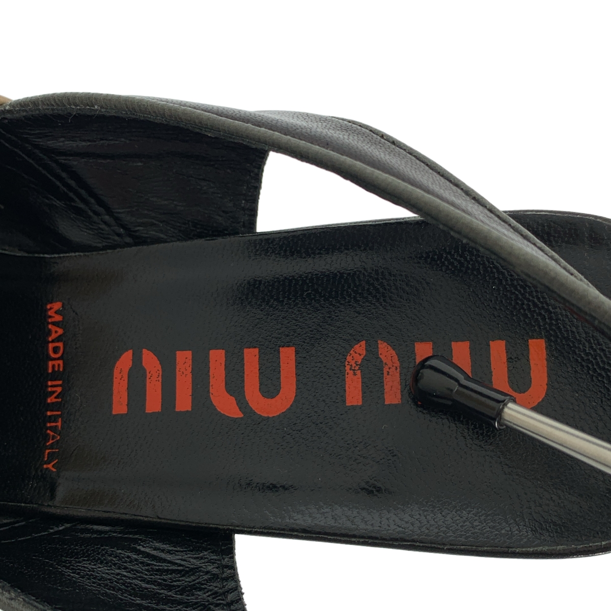 miu miu / ミュウミュウ レザー オープントゥ ヒール パンプス