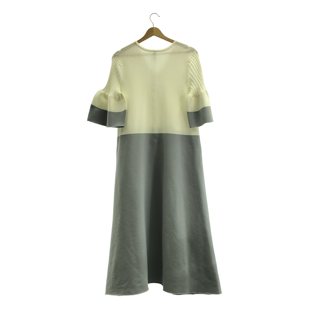 CFCL / シーエフシーエル POTTERY SHORT BELL SLEEVE FLARE DRESS / バイカラー リブ ワンピース