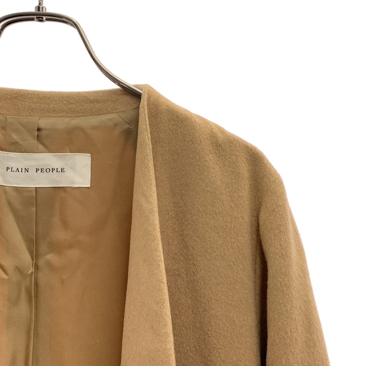 PLAIN PEOPLE / プレインピープル ウール ノーカラー コート / 総裏地
