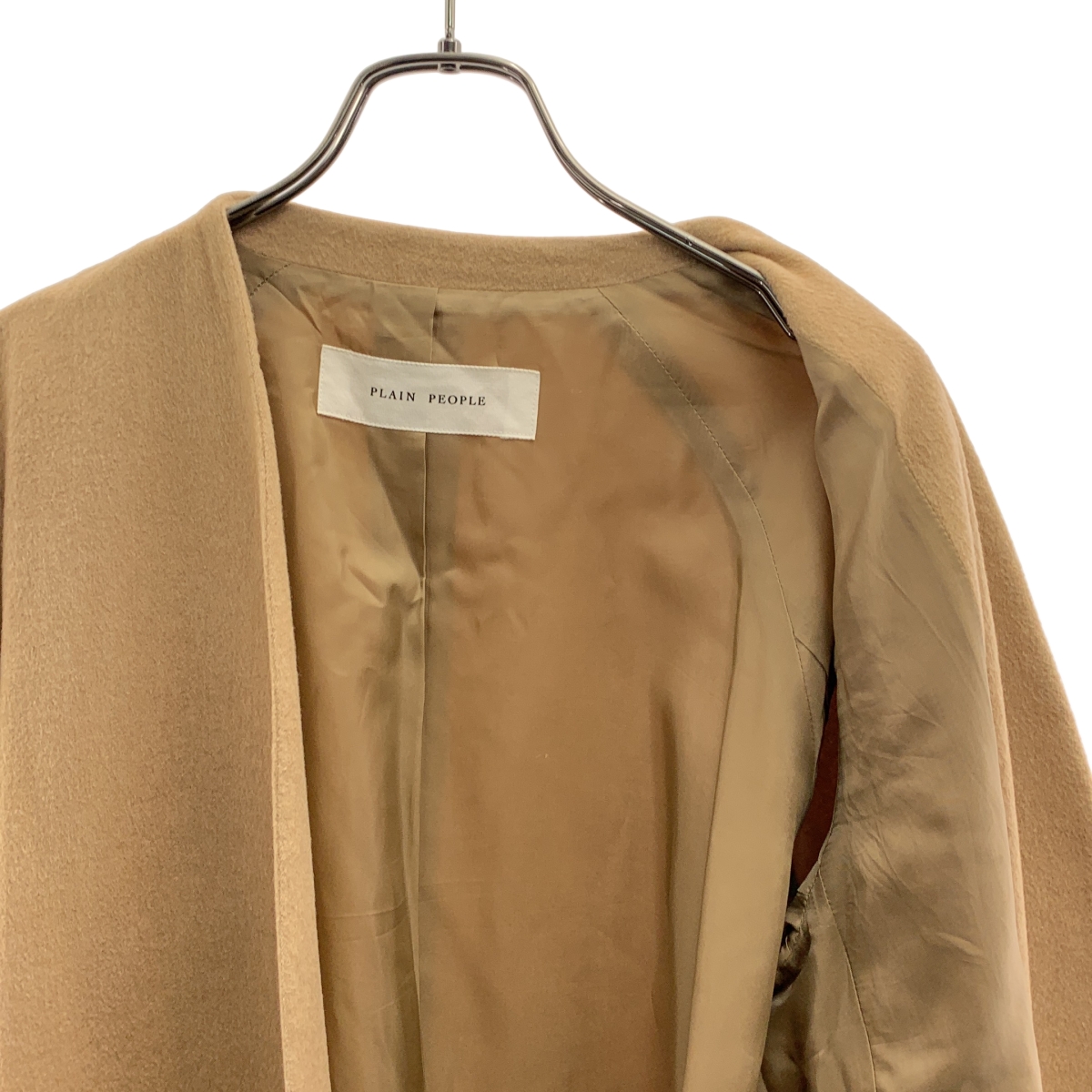 PLAIN PEOPLE / プレインピープル ウール ノーカラー コート / 総裏地