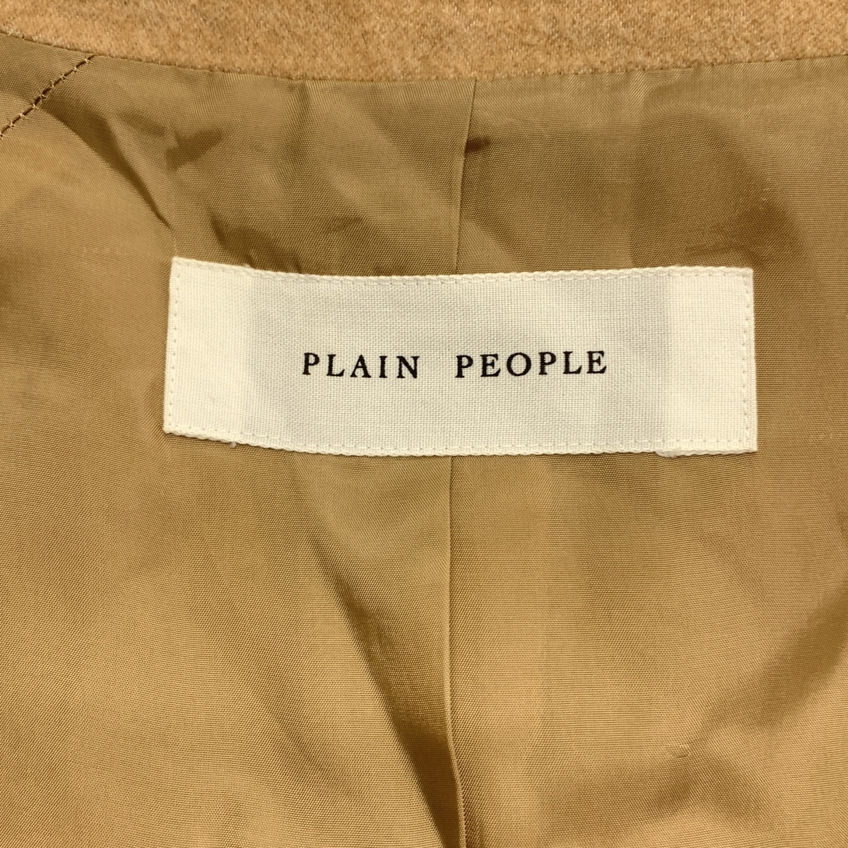 PLAIN PEOPLE / プレインピープル ウール ノーカラー コート / 総裏地