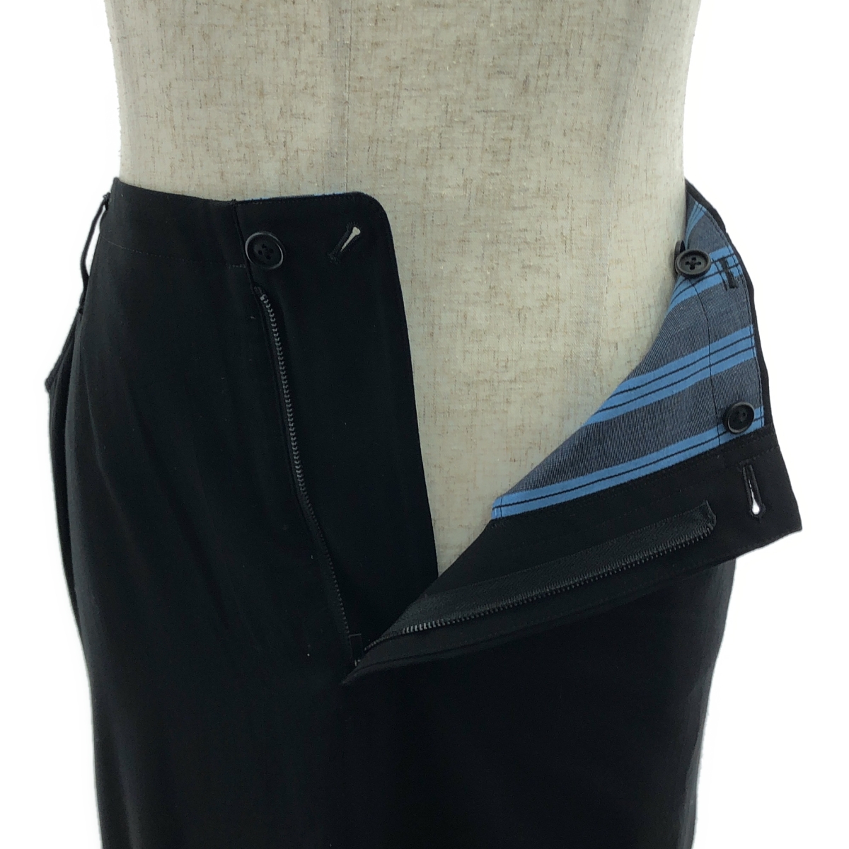 YOHJI YAMAMOTO POUR HOMME / ヨウジヤマモトプールオム Cu/Ry/S GABARDINE PATCH RIGHT SIDE VENTS SKIRT / アジャスター ワイド スカート