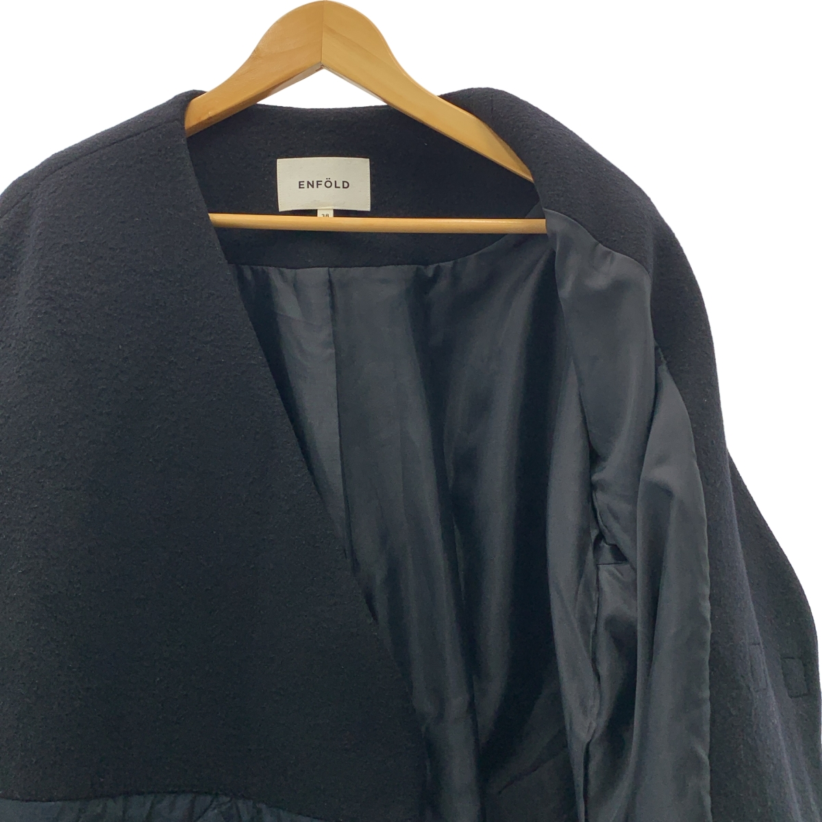 ENFOLD / エンフォルド バイカラー 圧縮ビーバーキルティングAラインコート