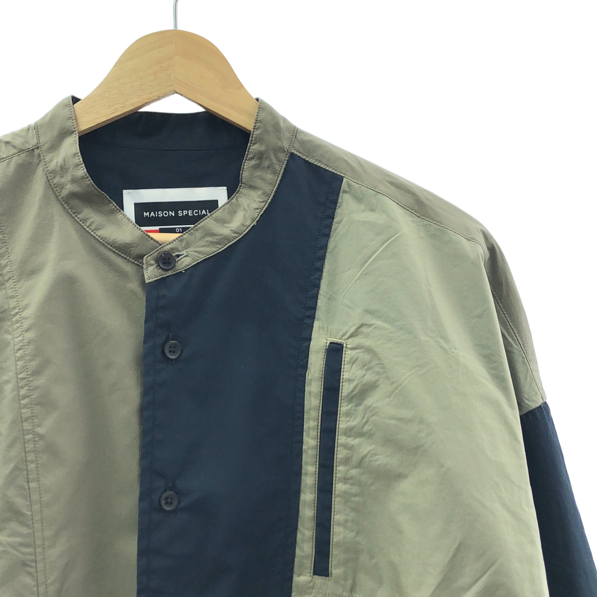 Maison Special / メゾンスペシャル インサイドアウト プライム オーバー バイカラー シャツ