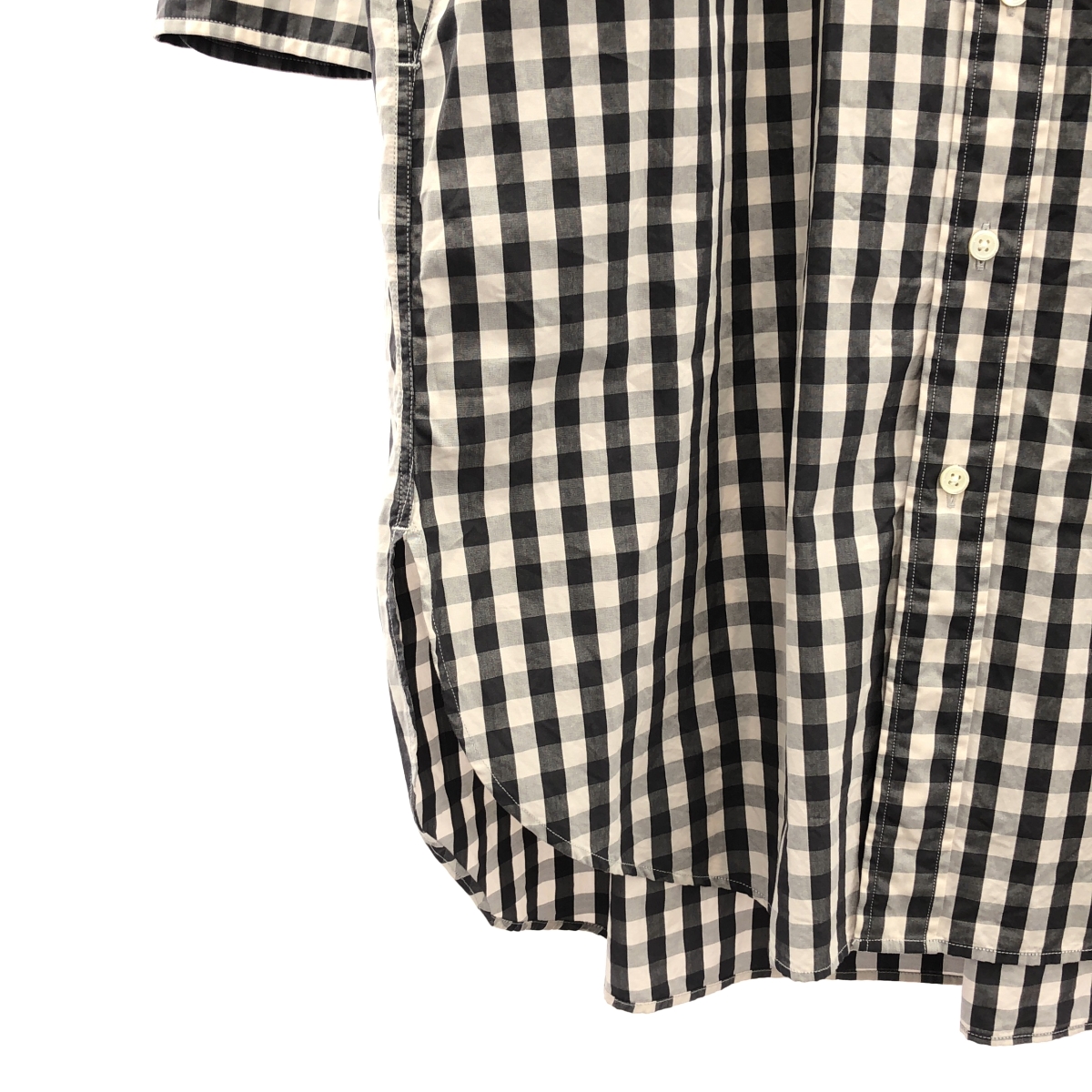 その他 COMBED COTTON / チェック バンドカラー ポケット付き シャツ ワンピース