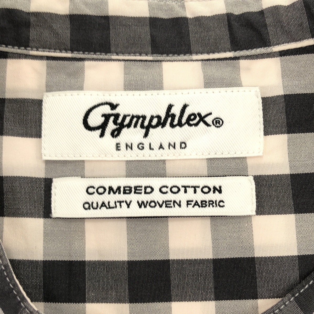 その他 COMBED COTTON / チェック バンドカラー ポケット付き シャツ ワンピース