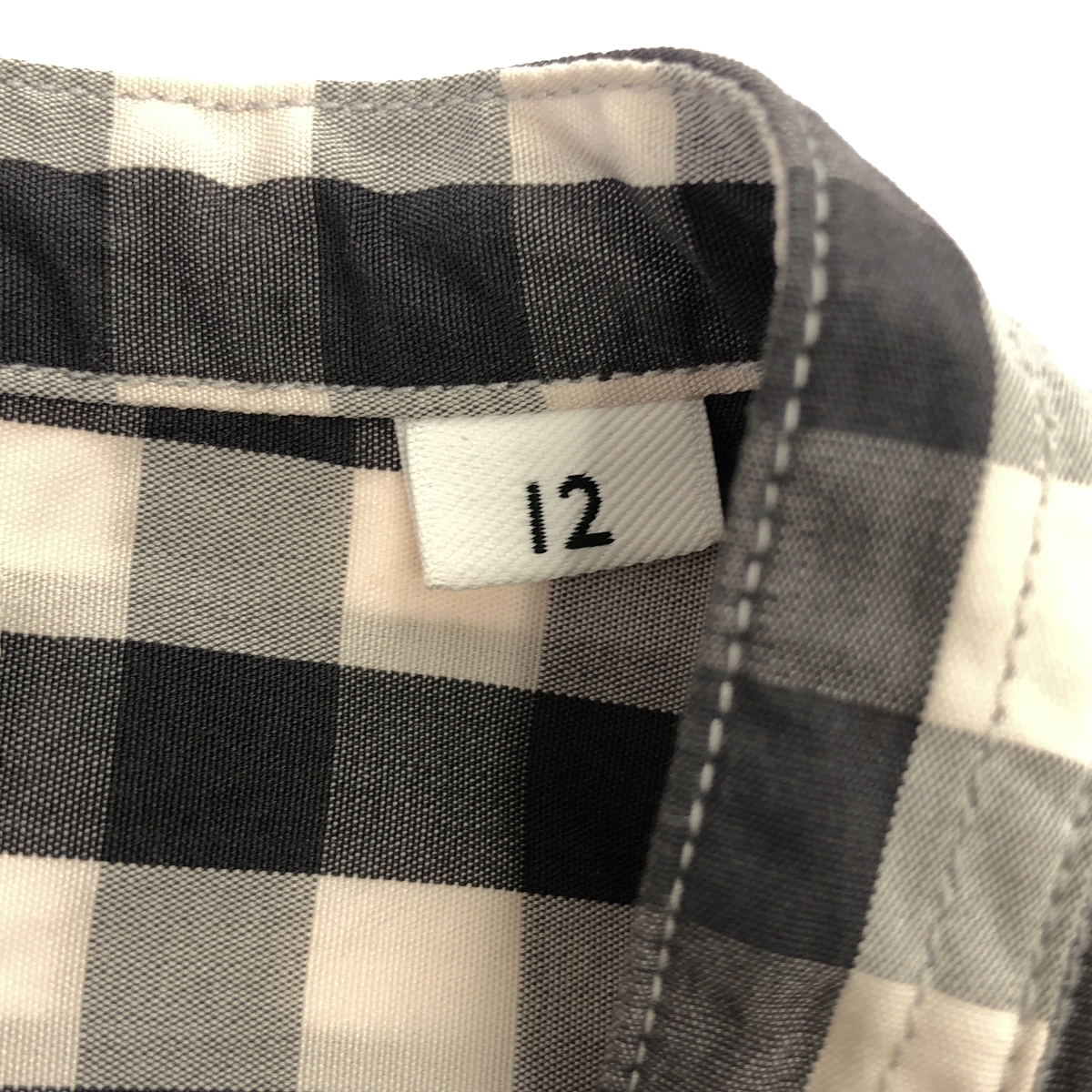 その他 COMBED COTTON / チェック バンドカラー ポケット付き シャツ ワンピース