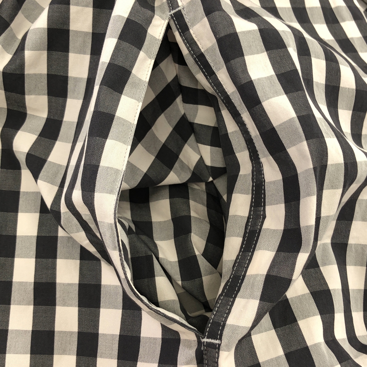 その他 COMBED COTTON / チェック バンドカラー ポケット付き シャツ ワンピース