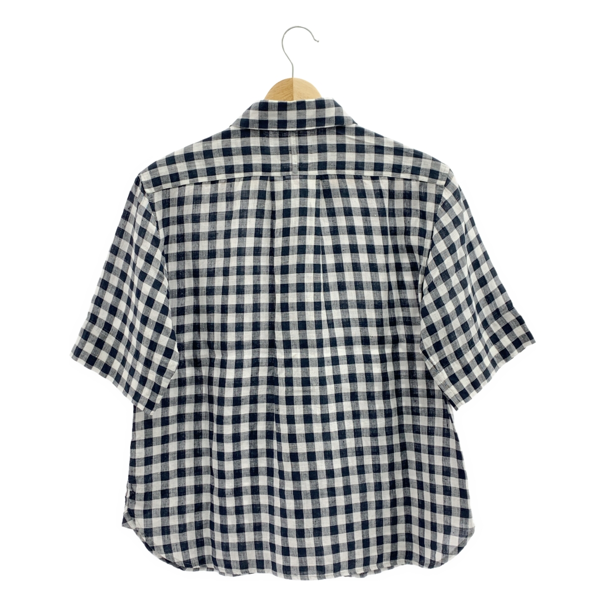 MARGARET HOWELL / マーガレットハウエル リネン ギンガムチェック ボタンダウン 半袖シャツ