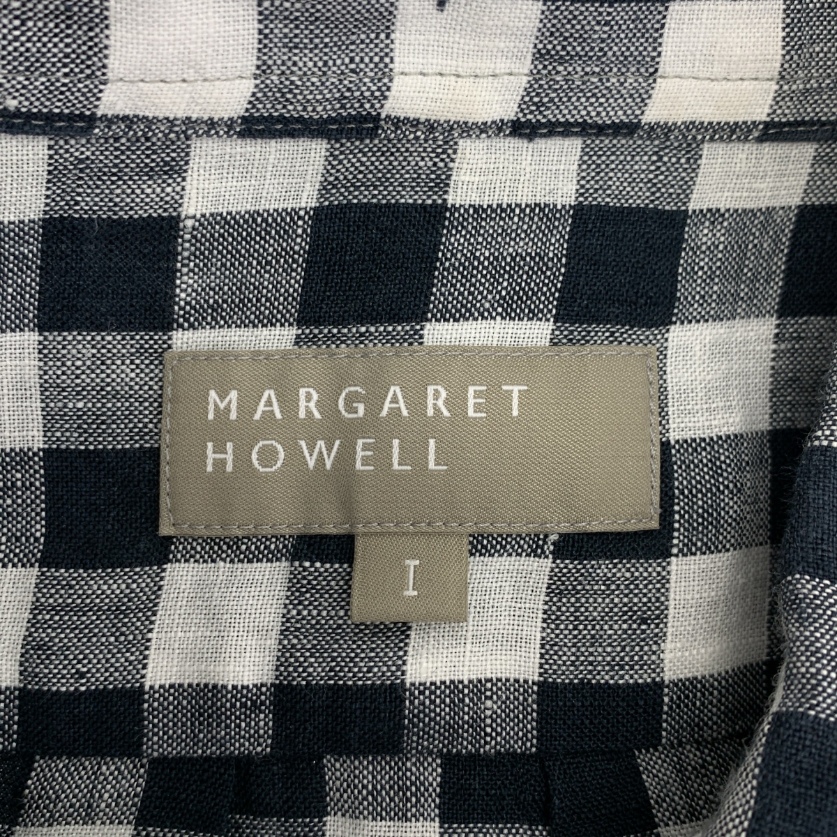 MARGARET HOWELL / マーガレットハウエル リネン ギンガムチェック ボタンダウン 半袖シャツ