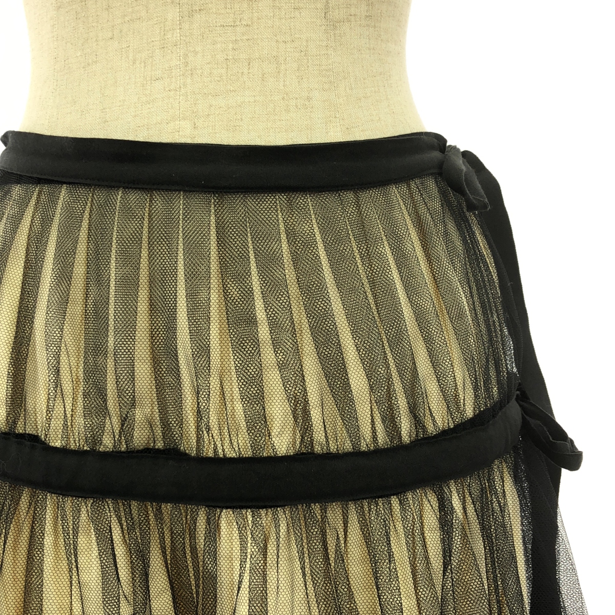 tricot COMME des GARCONS / トリココムデギャルソン チュールドッキング ラップデザイン ロングスカート