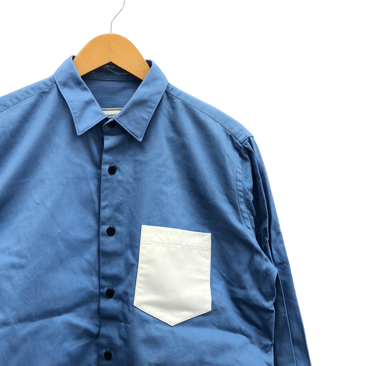 AMI Alexandre Mattiussi / アミ・アレクサンドルマテュッシ コットン バイカラー ポケット シャツ
