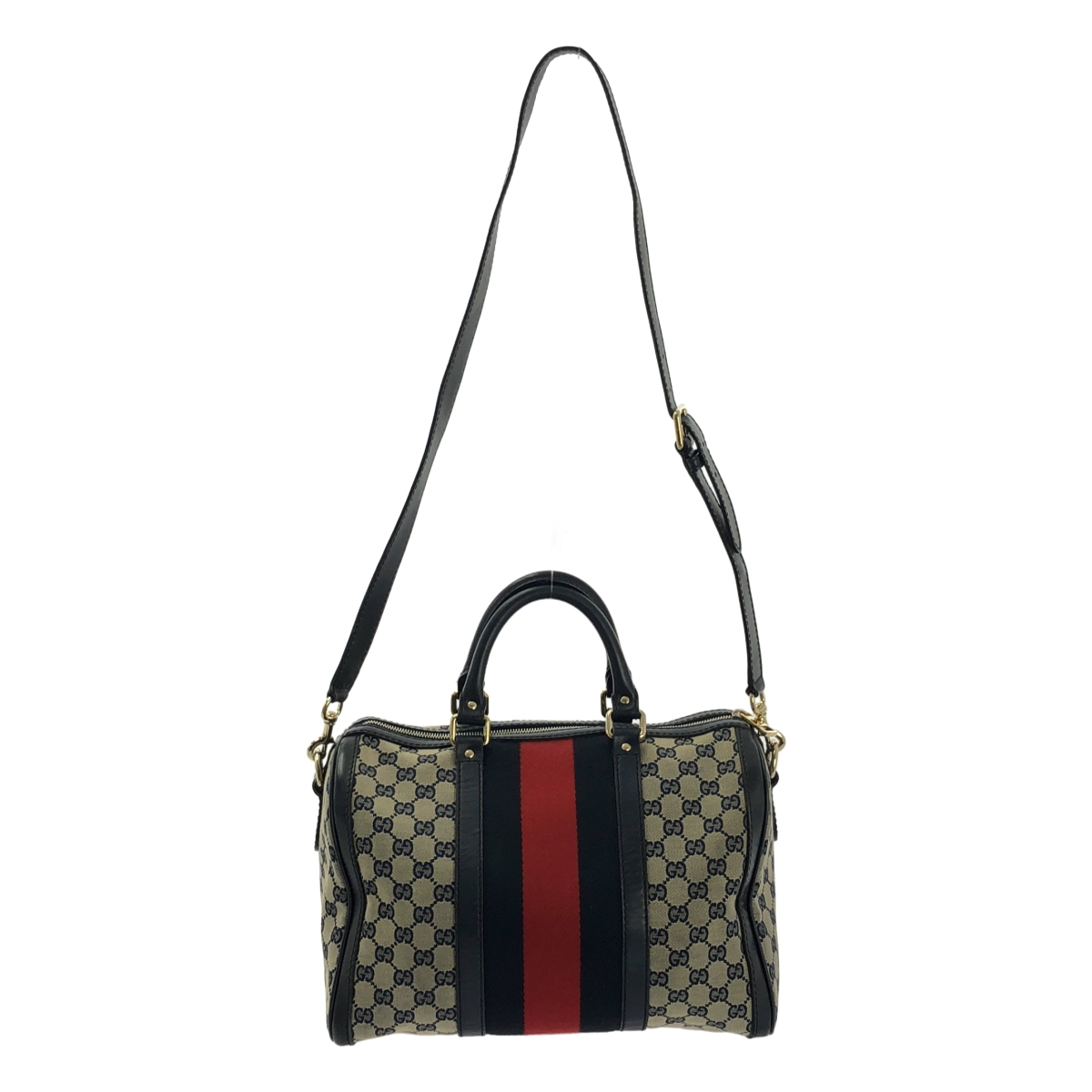 GUCCI / グッチ GGキャンバス シェリーライン ボストンバッグ