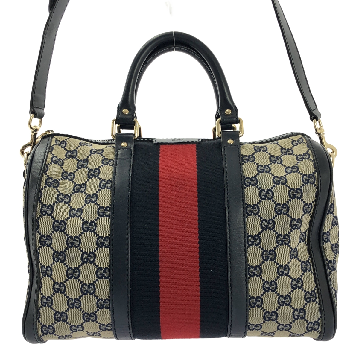 GUCCI / グッチ GGキャンバス シェリーライン ボストンバッグ