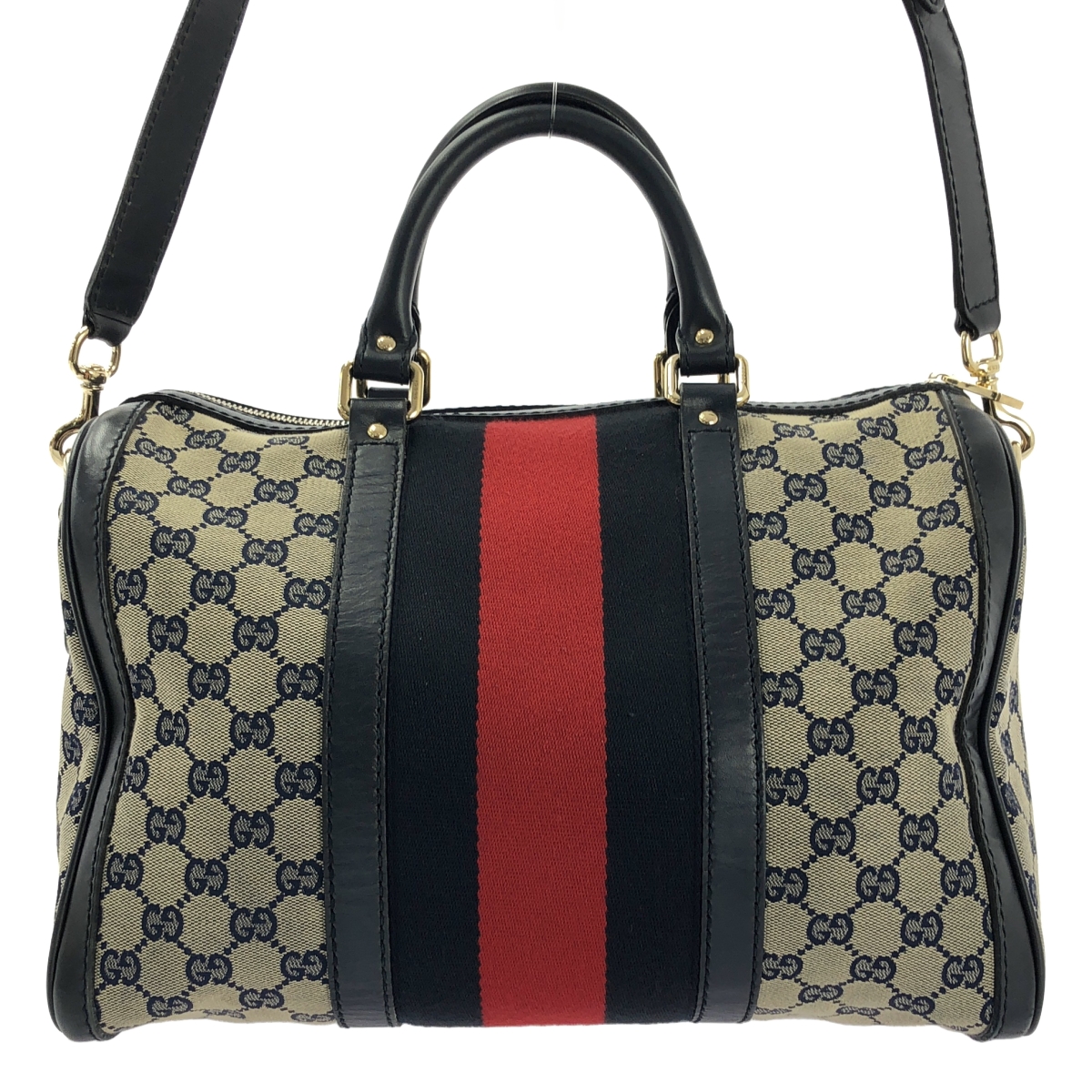 GUCCI / グッチ GGキャンバス シェリーライン ボストンバッグ