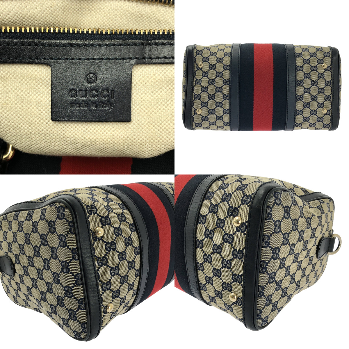 GUCCI / グッチ GGキャンバス シェリーライン ボストンバッグ