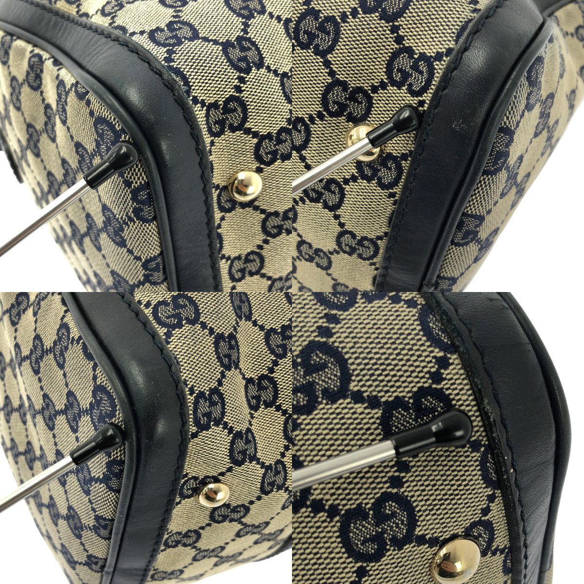 GUCCI / グッチ GGキャンバス シェリーライン ボストンバッグ