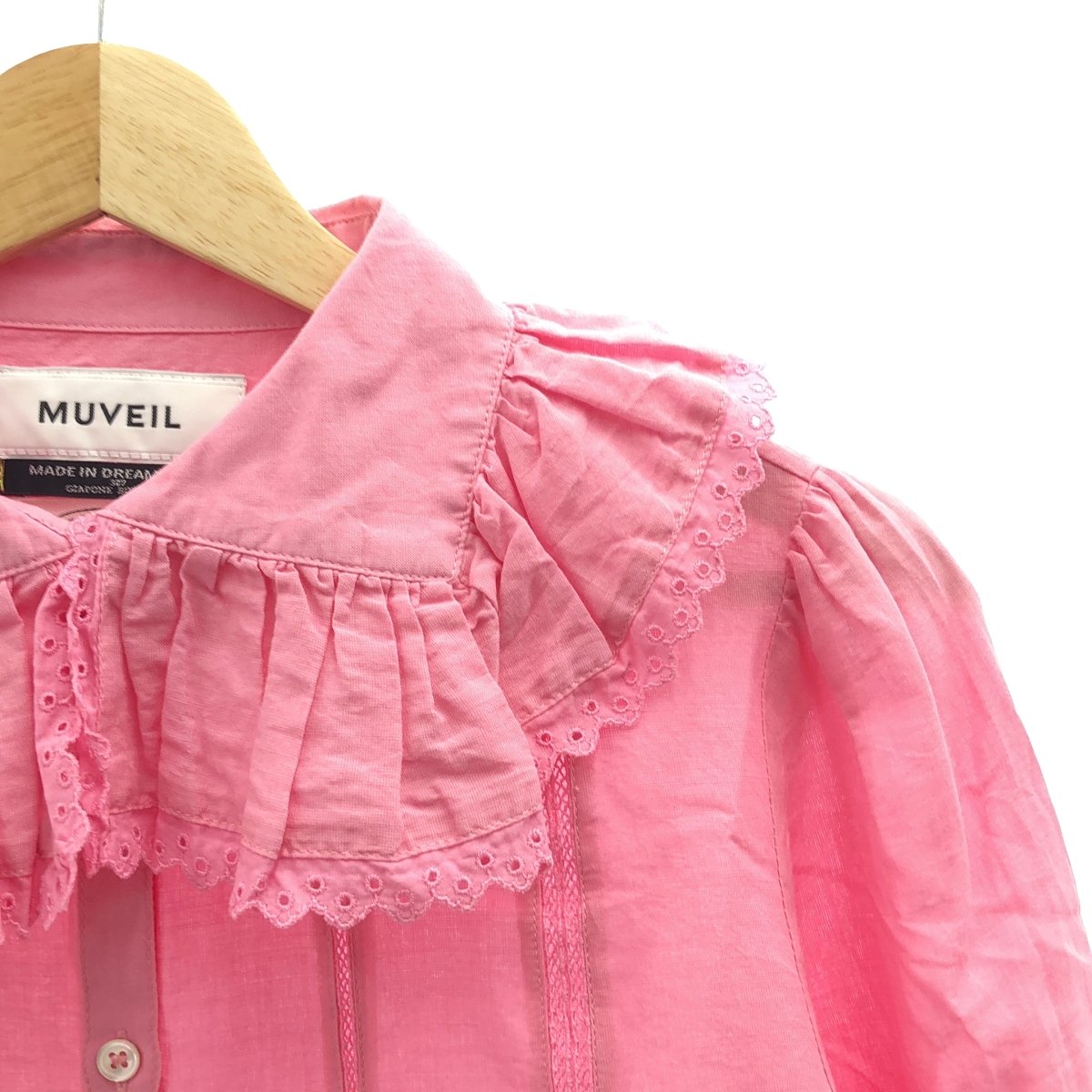 MUVEIL / ミュベール レースフリルカラーブラウス シャツ