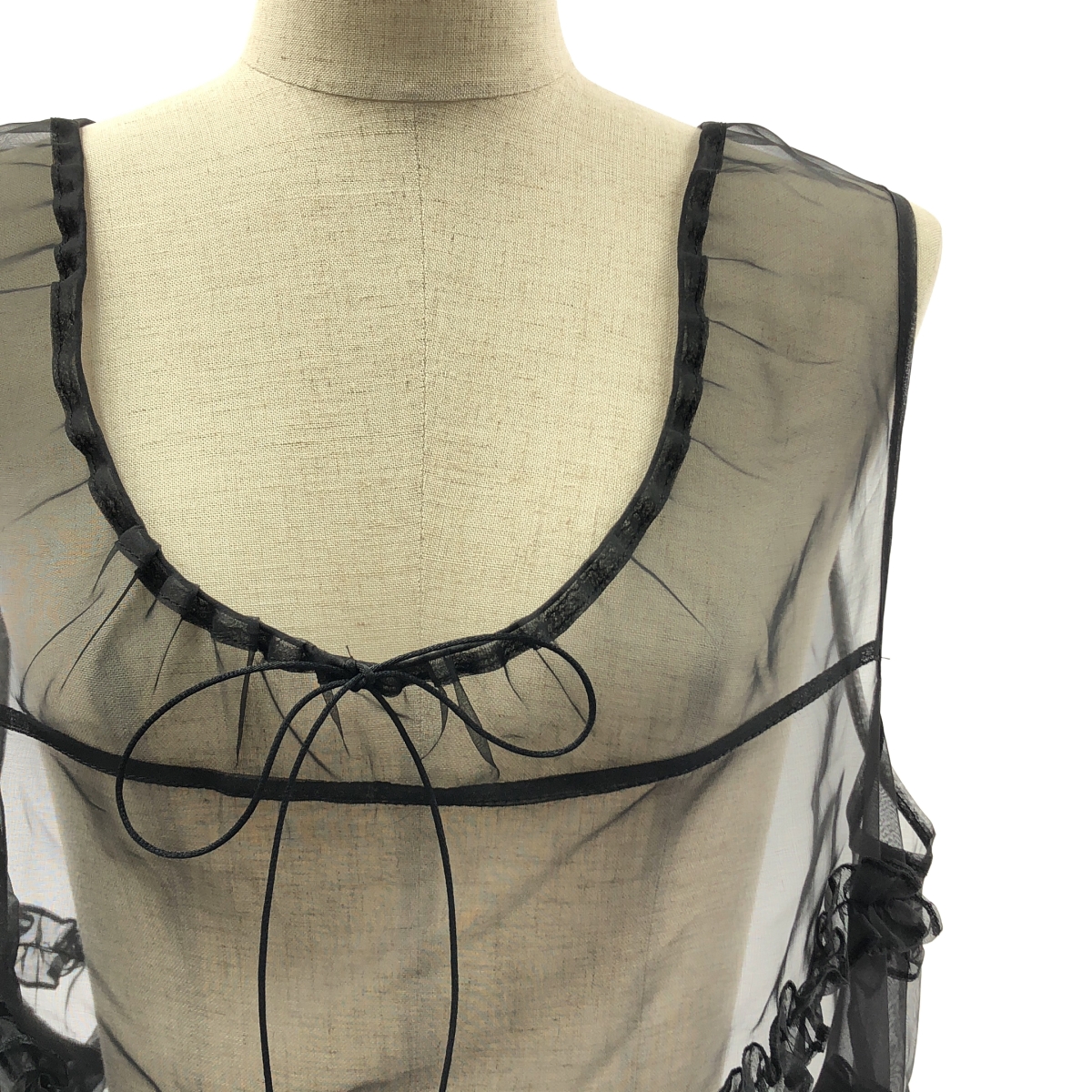 Cecilie Bahnsen / セシリーバンセン OPAL DRESS オパールドレス シルク フリル シアー ノースリーブ ワンピース