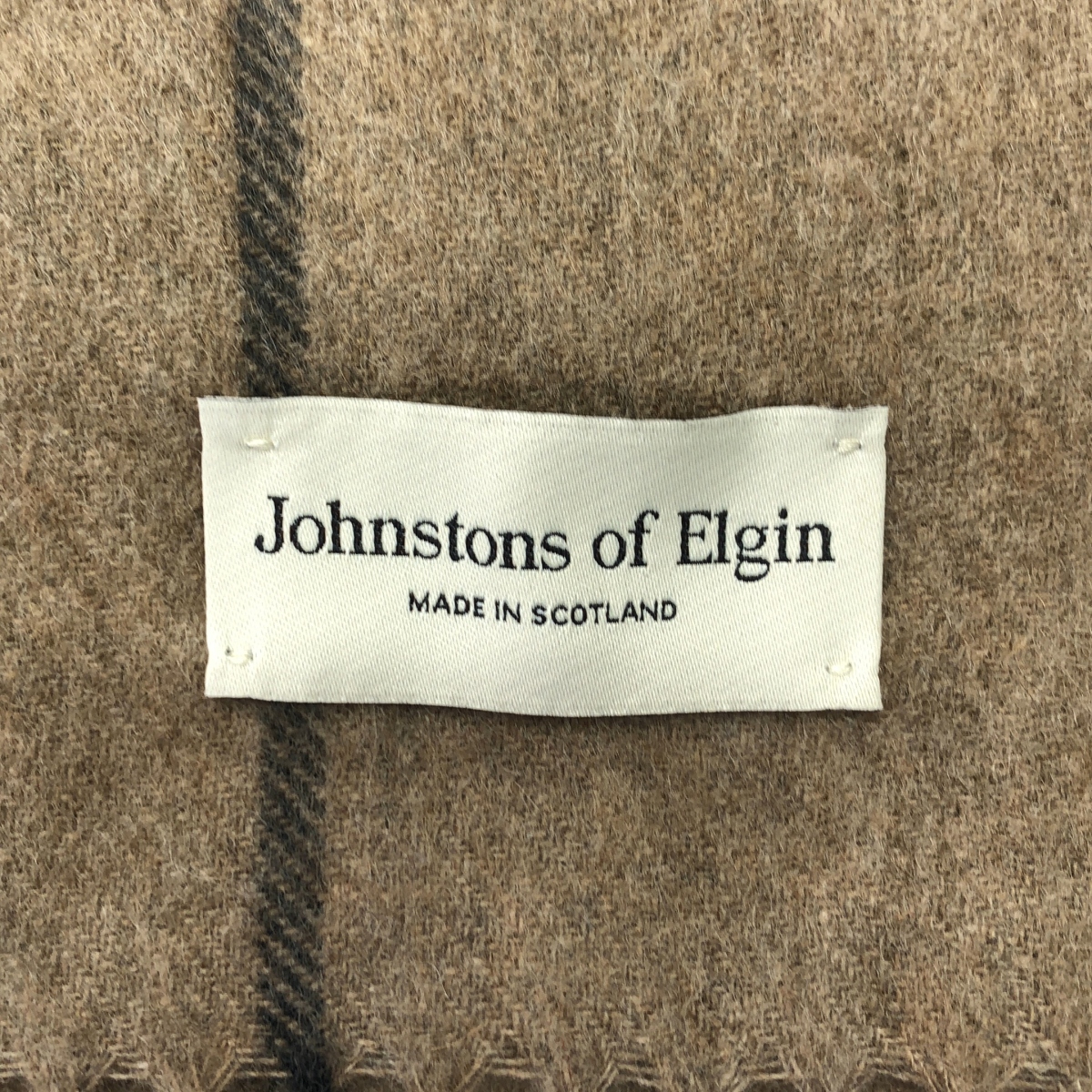 JOHNSTONS OF ELGIN / ジョンストンズオブエルガン カシミヤ チェック フリンジ マフラー