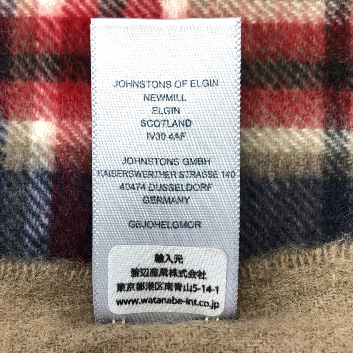 JOHNSTONS OF ELGIN / ジョンストンズオブエルガン カシミヤ チェック フリンジ マフラー