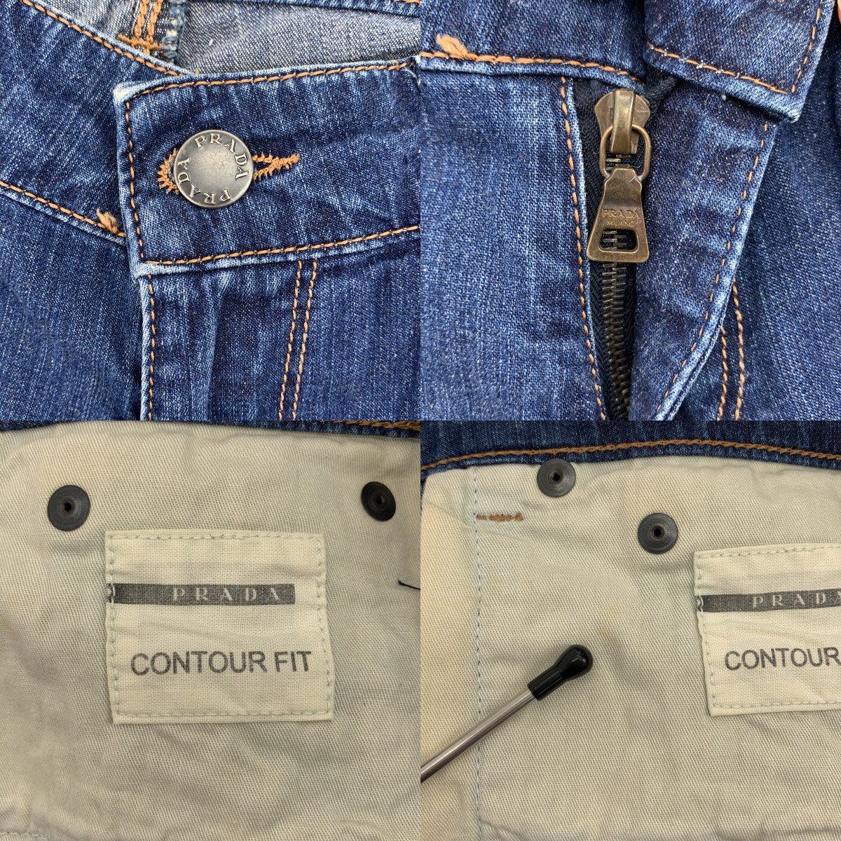 PRADA / プラダ ロゴ レザーパッチ デニム パンツ
