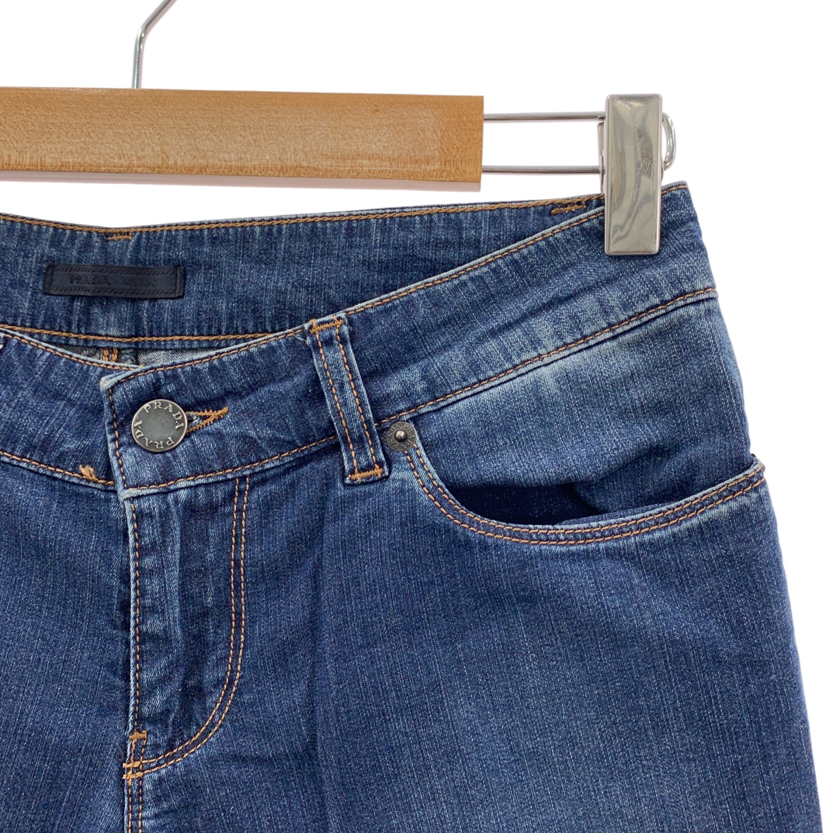 PRADA / プラダ ロゴ レザーパッチ デニム パンツ